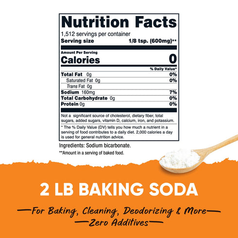 Nutricost Baking Soda (2 LBS) - For Baking, Cleaning, Deodorizing, and More (Pantry)