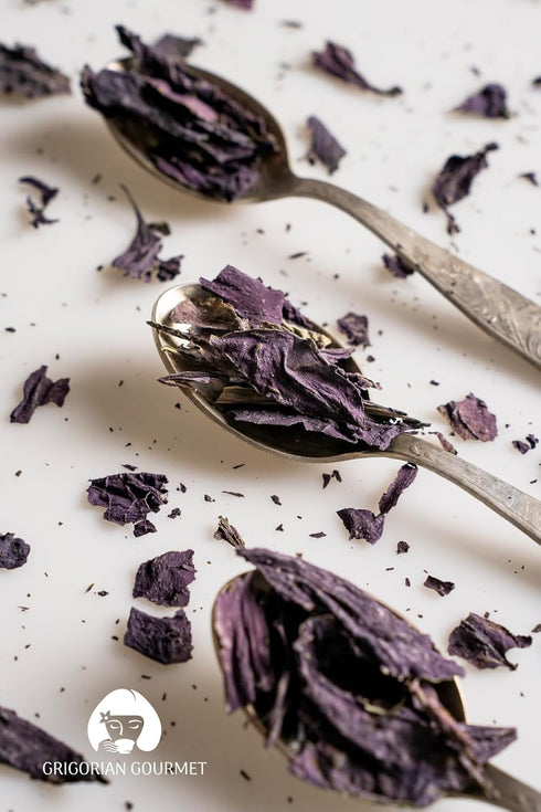 GRIGORIAN GOURMET 1 OZ (30g), Purple Basil (Ocimum basilicum) Aromatic Italian, Armenian, Greek Heritage Variety