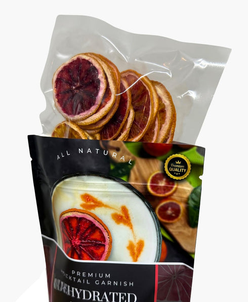 30 Dried Blood-Orange Slices | Slices | Preserved Peel - Premium DRIED FRUITS for Cocktail Garnishes for Bars