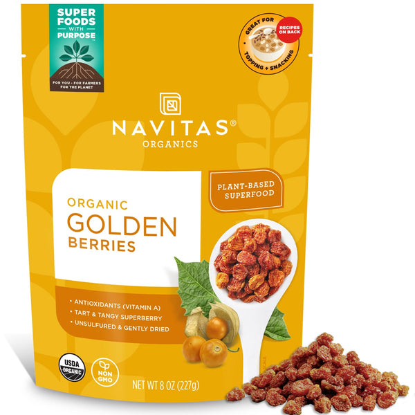 Navitas Organics Goldenberries For Healthy Snacks, Topping, Baking & More Dried Fruit