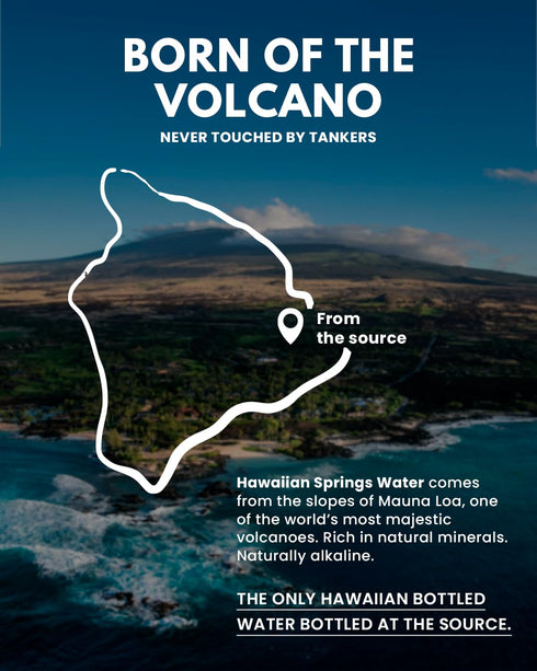 500mL (Pack 24) Hawaiian Springs- Natural Artesian Bottled Water | Volcanic Enhanced Alkaline Electrolytes | Sourced On