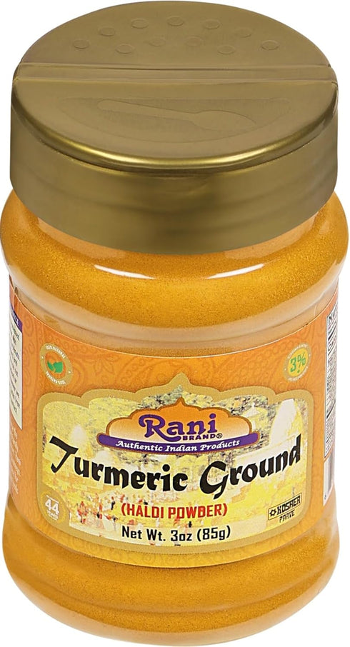 Rani Turmeric (Haldi) Root Powder Spice, 3oz (85g) PET Jar, 100% Pure, Vegan, Gluten Friendly
