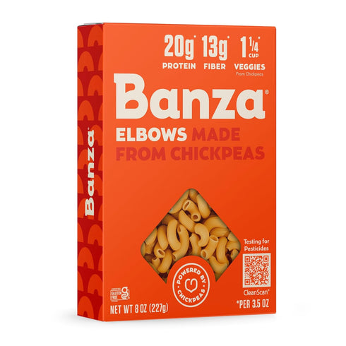 Banza Elbows Pasta from Chickpeas - Gluten Free, High Protein, and Lower