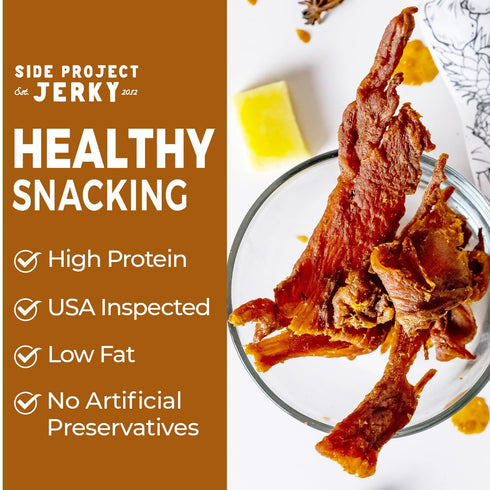 Pack 3 Pack Side Project Jerky Variety - Huli Huli Chicken, Mongolian, Pho Jerky - Hawaiian-Inspired Sweet & Savory