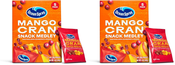 Ocean Spray Mango Cran Snack Medley, Cranberry and Mango Dried Fruit Snack,