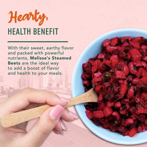 3 Pack (8oz Melissa's Steamed Baby Beets - Pre-Cooked, Ready-to-Eat, Each) - Sweet, Earthy Flavor & Nutritious Produce
