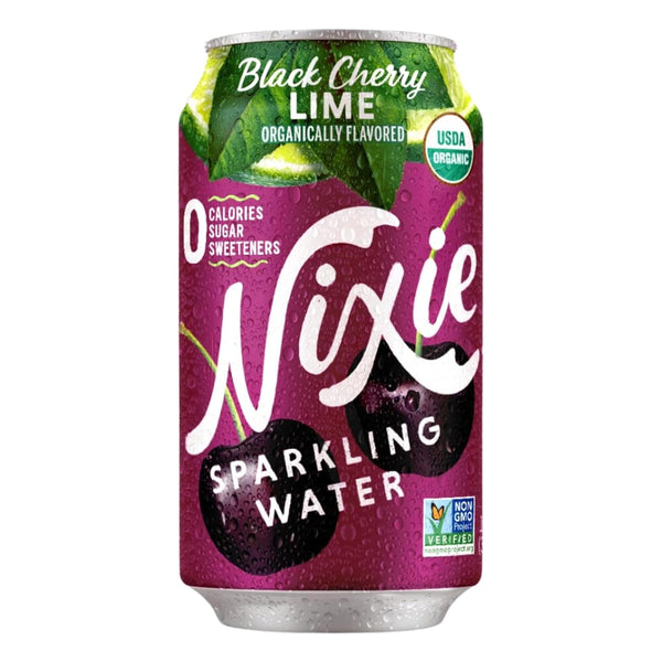 Nixie Sparkling Water, Black Cherry Lime | 12 fl oz cans, 24
