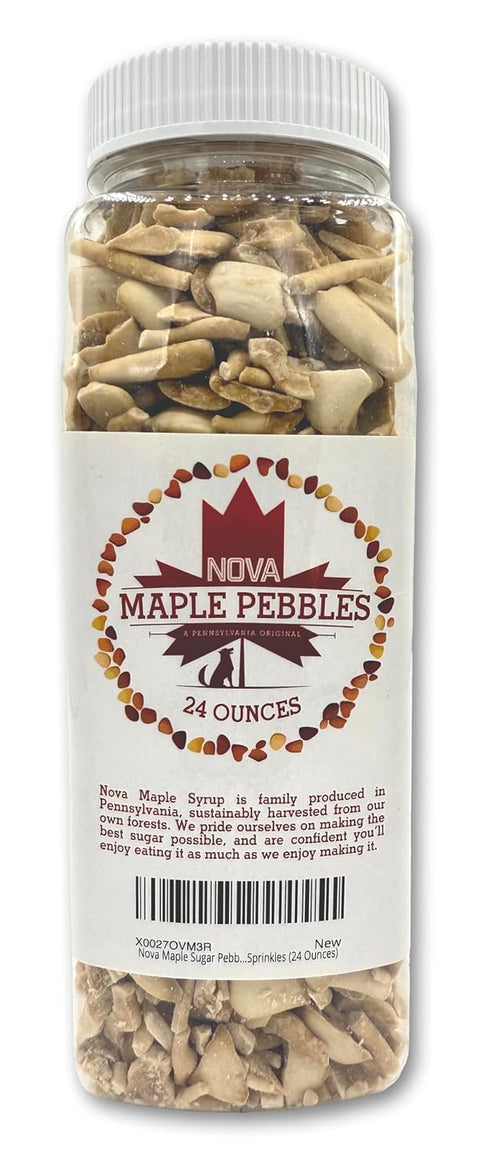 Nova Maple Sugar Pebbles - Pure Maple Syrup Sugar Chunks and Sprinkles