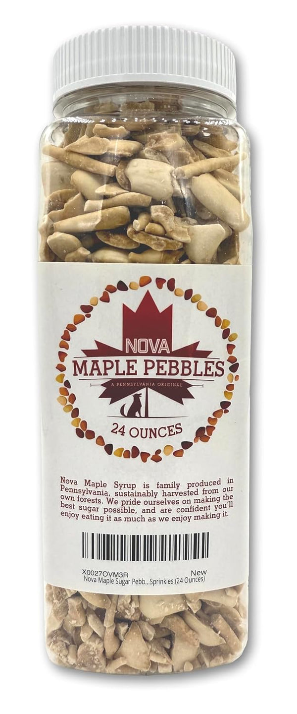 Nova Maple Sugar Pebbles - Pure Maple Syrup Sugar Chunks and Sprinkles