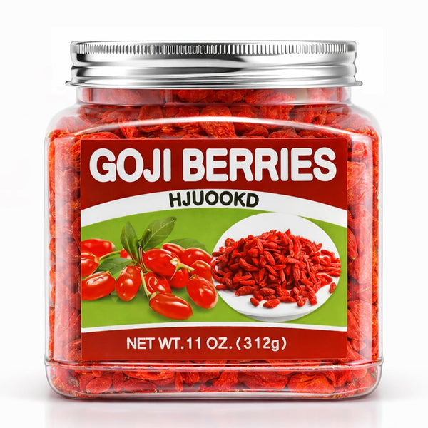 HJUOOKD 11oz Dried Goji Berries - 100% Natural Large Berries, Sun-Dried & Handpicked,