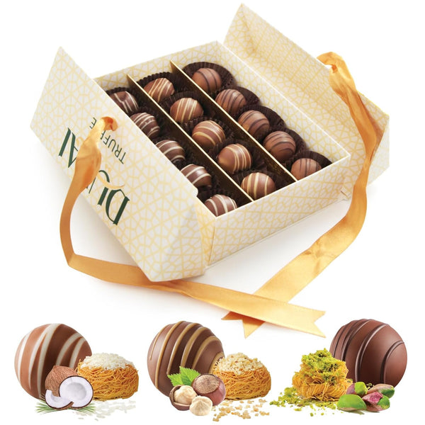 Mothers Day Chocolate Truffles Assortment Flavors Dubai Chocolate Pistachio, Hazelnut, Coconut. 15