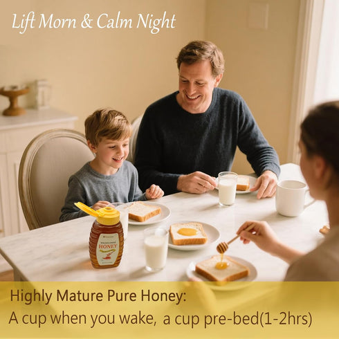 WANLAIREN 11oz/312g, Immunity Wholesome Honey, Wildflower Honey-Raw & Pure, Natural Active Enzymes (Surface), Aid