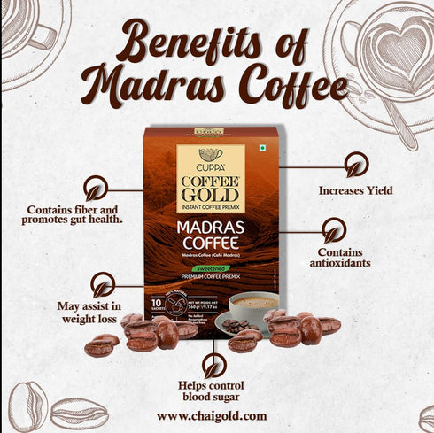 Cuppa Chai Gold Madras Coffee Sweetened - Dairy Free & Coffee Gold Blend