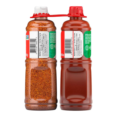 Tajin Clásico Seasoning 14oz and Tajín Mild Hot Sauce 15.38oz Bundle (Pack of 2)