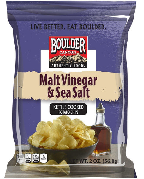 Boulder Canyon, Malt Vinegar & Sea Salt Kettle Cooked Potato Chips, 2.0