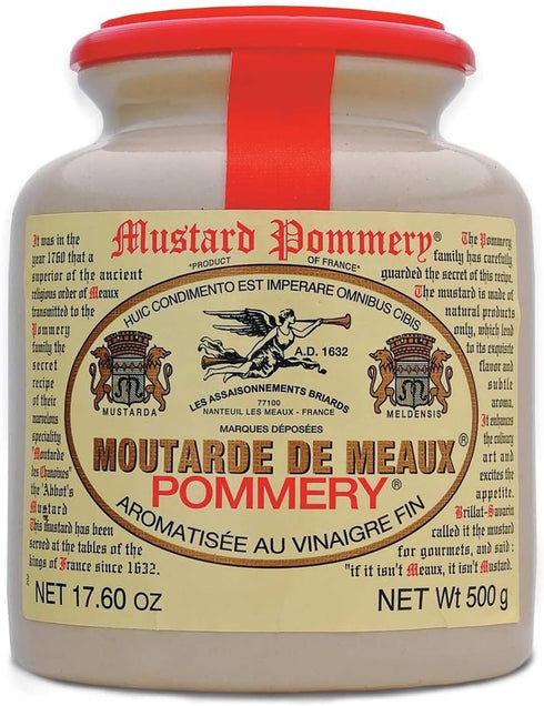 Pommery Meaux Grain Mustard in Stoneware Crock, 17.6 oz.