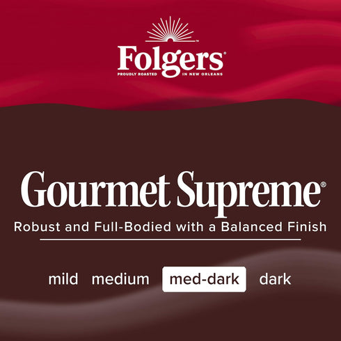 9.6 (Pack 6) Folgers Gourmet Supreme Medium Dark Roast Ground Coffee, Ounces