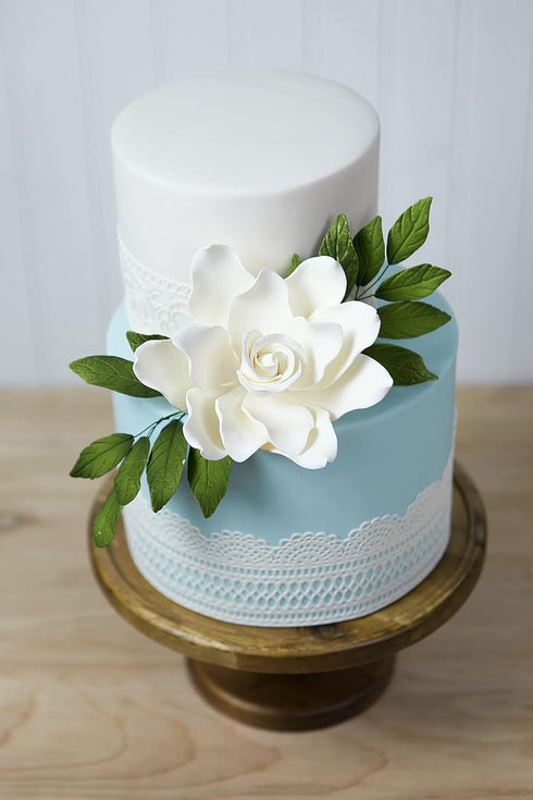 1 Count Global Sugar Art Gardenia Sugar Cake Flowers Jumbo White with Wire, by Chef Alan Tetreault