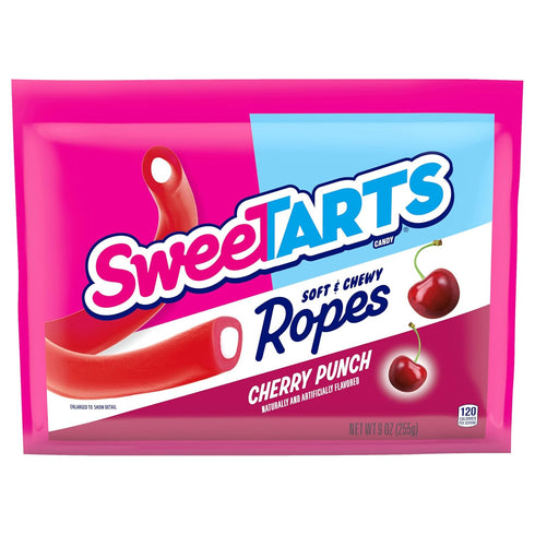 9 oz SweeTARTS Ropes, Candy, Cherry Punch, Soft and Chewy