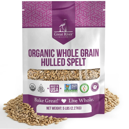 Great River Milling Organic Hulled Spelt Berries | Ancient Whole Spelt Grain