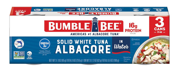 Bumble Bee Solid White Albacore Tuna in Water, 3 oz Can (Pack