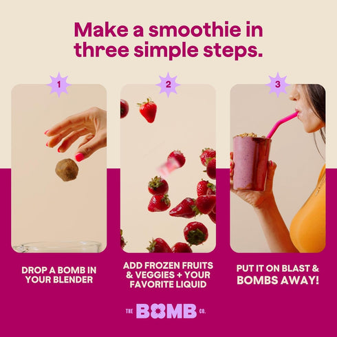 The Bomb Co. Blender Bomb, Get up & Goji, Superfood Smoothie Mix with Goji Berries, Hemp, Flax, Chia Seeds, Gluten