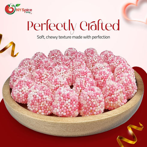 5 Gummy Gummies NY Spice Shop Pink Berry Gum Drops - Pound Mix Sprinkle Balls Candy - Fruit Flavored Pink Nonpareils