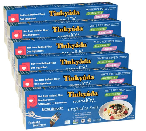Tinkyada White Rice Spaghetti Pasta, 16 oz (6 Pack) Gluten Free Dry Pasta
