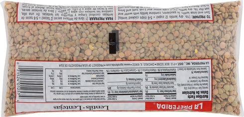 14 8g 9g 16 (Pack 3) La Preferida Dry Lentils (Budget-Friendly Plant-Based Protein with Servings Per Bag) Protein
