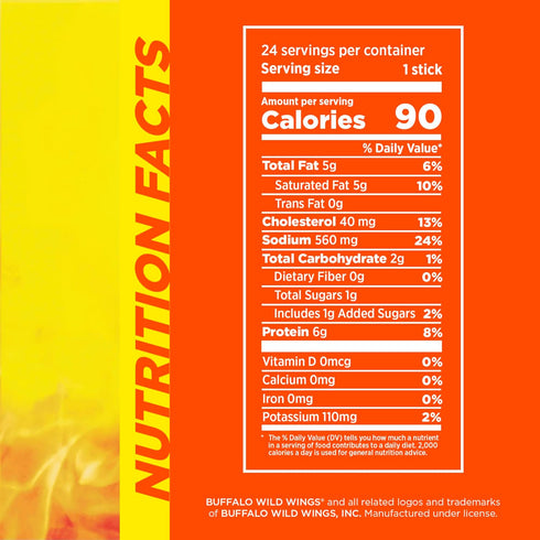 6g 0.97 oz. (24 Count) Slim Jim Giant Chicken Sticks, Buffalo Wild Wings Buffalo Style, Protein per Stick