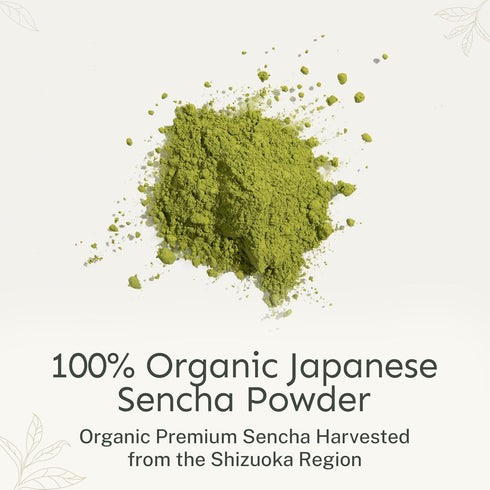 100 2.65 oz Yu Tea Organic Sencha Green Tea Powder, Servings | Rich in Antioxidants, EGCG, & L-Theanine | Pure Japanese