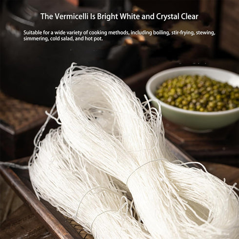 MUYIXUN Pot(500g/1.1 lb) (1pcs) Longkou Mung Bean Vermicelli,Glass Noodles,Vermicelli Rice Noodles,No Additives,Quick