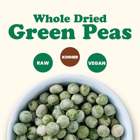 4 Food to Live Whole Dried Green Peas, Pounds Green Vatana, Sproutable, Vegan, Kosher, Bulk. Pre-Soak Needed. Rich