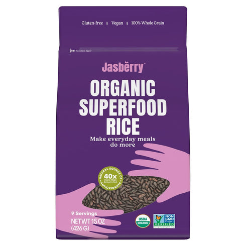 Jasberry - Organic Superfood Rice, Soft & Aromatic Whole Grain Purple Rice,