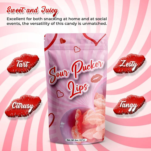 Gummies 3 Gummies Gummy NY Spice Shop Sour Pucker - Pound Lip Shaped - Fruit Flavor For Office Candy Bowl Fillers