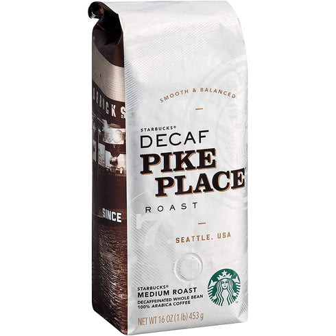 Starbucks Decaf Whole Bean Coffee, Pike Place , 16 OZ