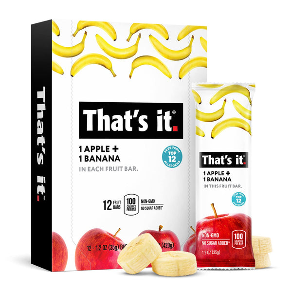 That's it Apple + Banana 100% Natural Real Fruit Bar, Best High