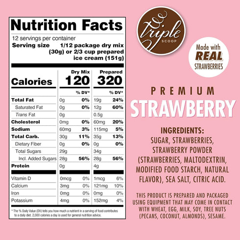 Pack (4) 5 Triple Scoop - Variety Ice Cream Mix, Mix For Ice Cream Maker. Simple, Easy, Delicious. From Gourmet Mix