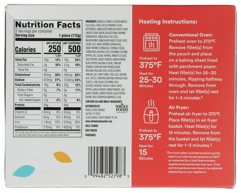 365 by Whole Foods Market 8 OZ Nashville Hot Breaded Chicken Fillets