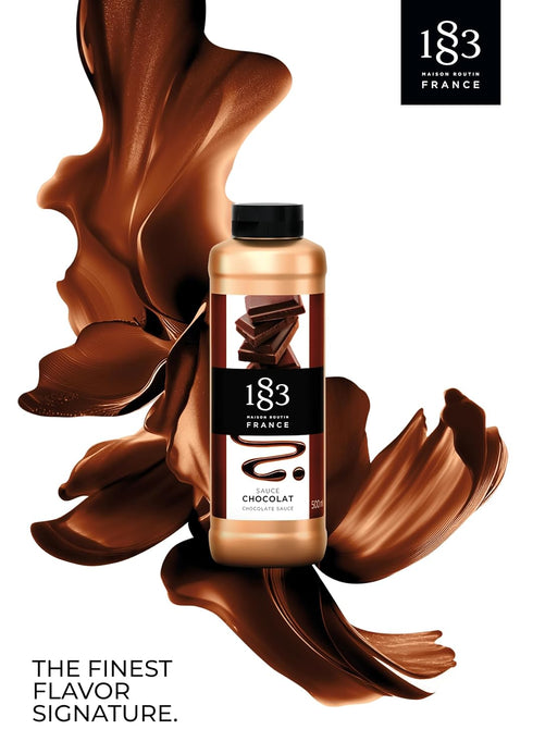 1883 500ml Chocolate Sauce Rich, Authentic French Dessert Sauce Bottle Ideal for Coffee, Ice Cream, Pancakes & More