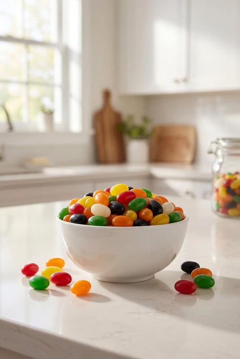 EMPORIUM CANDY TASTY TREATS FOR THE TUMMY 2 lbs Jumbo Assorted Spiced Jelly Beans - of Fresh Delicious Extra Large
