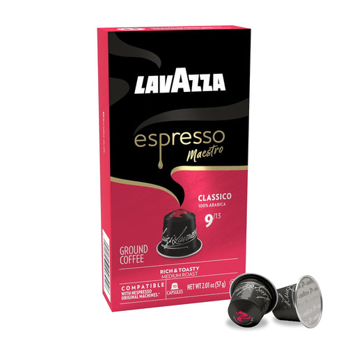 100% (60 Lavazza Espresso Maestro Classico Aluminum Capsules Compatible with Nespresso* Original Machines, Medium