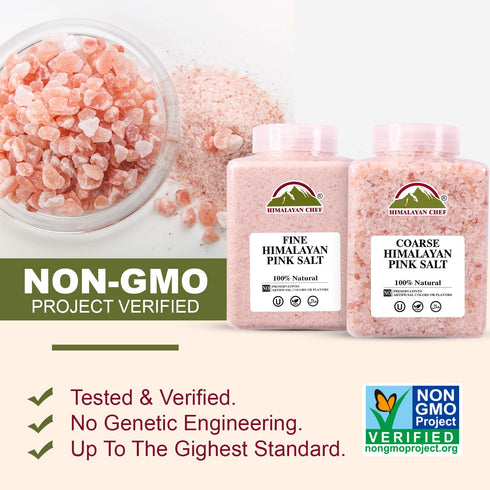 5lbs/Each, 2Pc Himalayan Chef Pink Salt Fine Grain and Coarse Grain, Cooking Pink Salt, All-Natural and Organic, Large