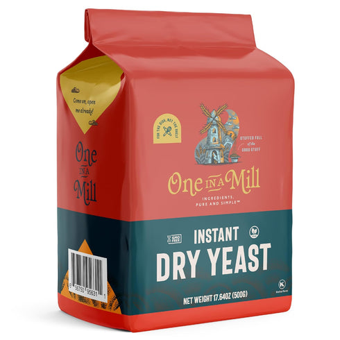One in a Mill Instant Dry Yeast | 1.1 LB (Pack Of 1) Fast Acting Self Rising Yeast for Baking Bread, Cake, Pizza Dough
