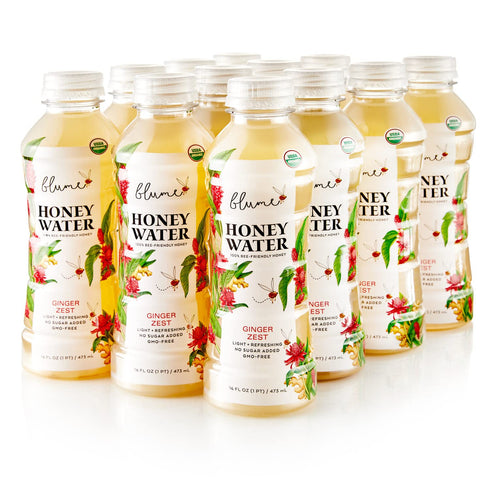 Blume Honey Water Certified Organic Ginger Zest, Made with Real Organic Honey,