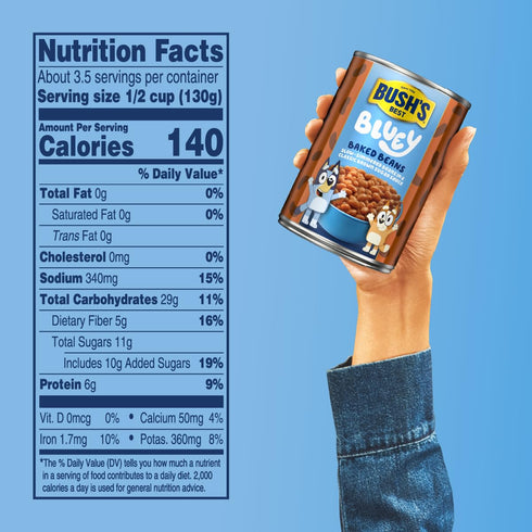 15.8 oz Simmering (Pack 4) Bush's Best Bluey Baked Beans - Slow Beans in a Classic Brown Sugar Sauce - Vegetarian