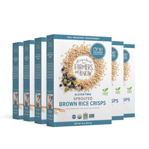 One Degree Organic Foods Sprouted Brown Rice Crisps, USDA Organic, Non-GMO Gluten