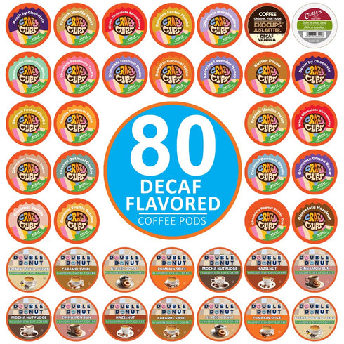 Crazy Cups Flavored Decaf Coffee Pods Variety Pack Compatible with Keurig K