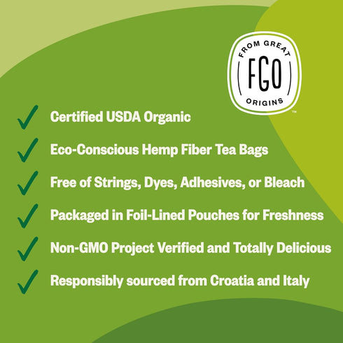 100 Count, Packaging (Pack 1) FGO Organic Lemon Balm Tea, Eco-Conscious Herbal Tea Bags, Resealable Bag, Caffeine Free