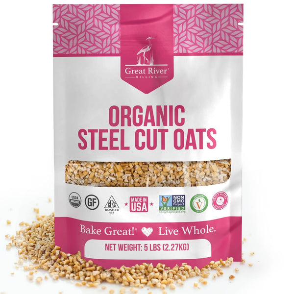 Great River Milling Organic Steel Cut Oats | Whole Grain, Non-GMO, Kosher